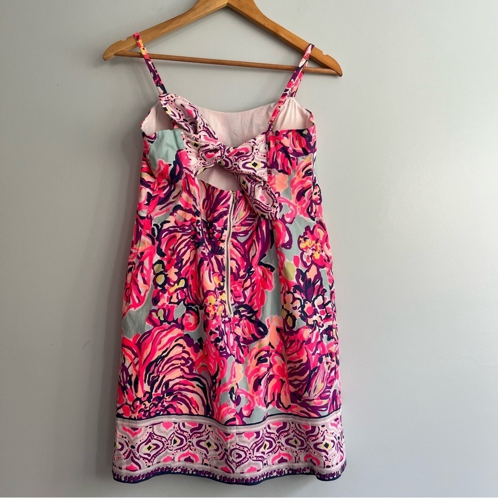 Lilly Pulitzer Shelli Dress Size 6 Tie Back  Pink Blue - Picture 2 of 16